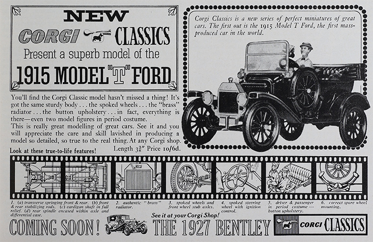 Advert: Corgi Classics present a superb model of the 1915 model Ford.